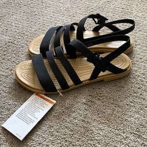 Black Crocs Tulum Sandal W, size 6W, NWT